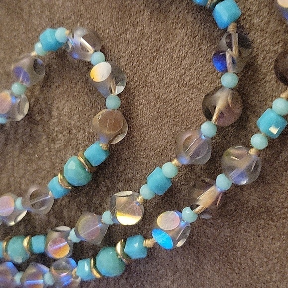 Handmade Long Vintage Czech Glass Knotted Necklace - Picture 4 of 12